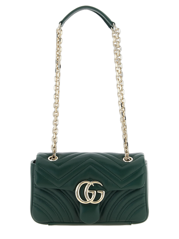 Gucci 100% lamb leather shoulder bag in green