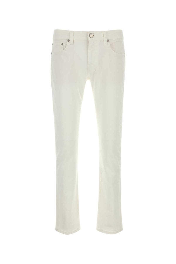 White Stretch Denim Jeans Bianco Exterior: Cotton Elastane