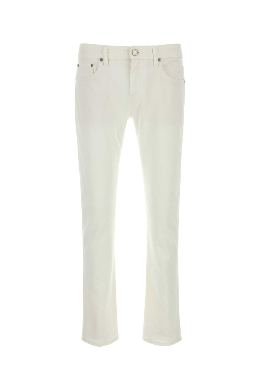 White Stretch Denim Jeans Bianco Exterior: Cotton Elastane