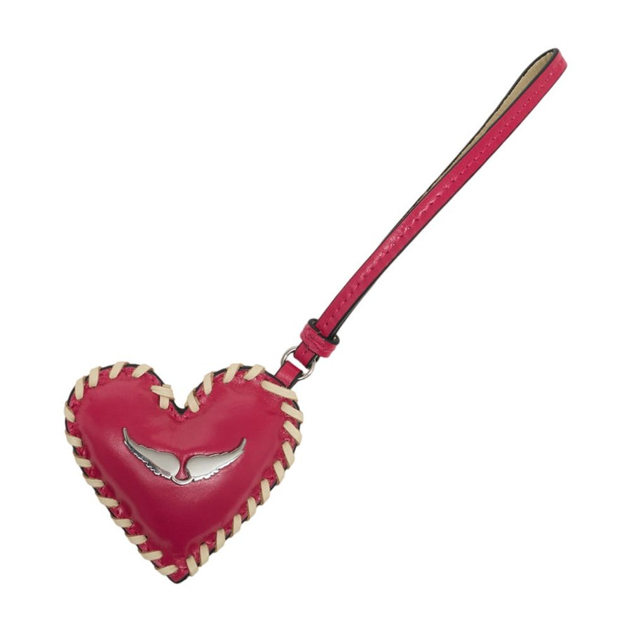 Zadig & Voltaire calfskin keychain in pink