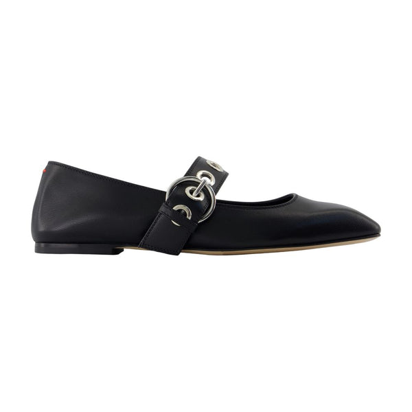 Aeyde Calfskin ballerina flat in black