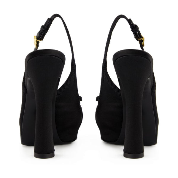Dolce&Gabbana Silk slingback pump in black