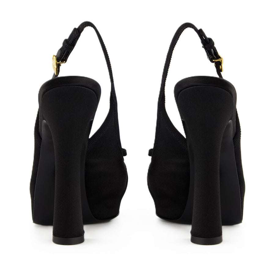 Dolce&Gabbana Silk slingback pump in black