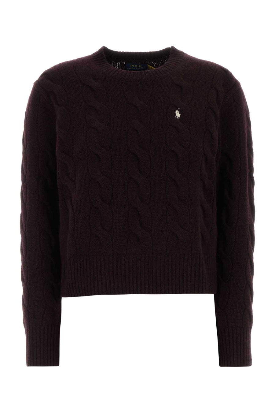 Aubergine Wool Blend Sweater Damsonmelange Exterior: Cashmere Maglieria
