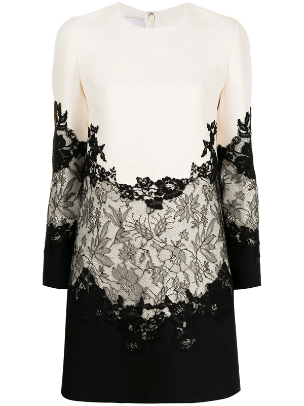 Valentino Wool-silk blend dress in black