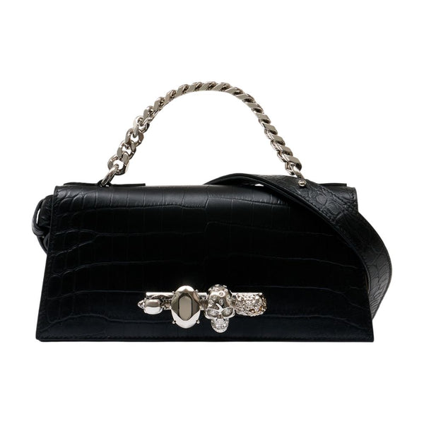 Alexander McQueen exotic_leather shoulder bag in black