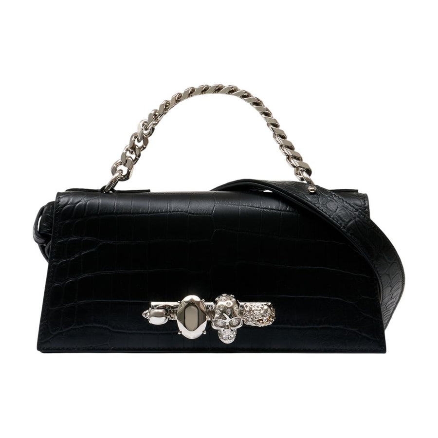 Alexander McQueen exotic_leather shoulder bag in black