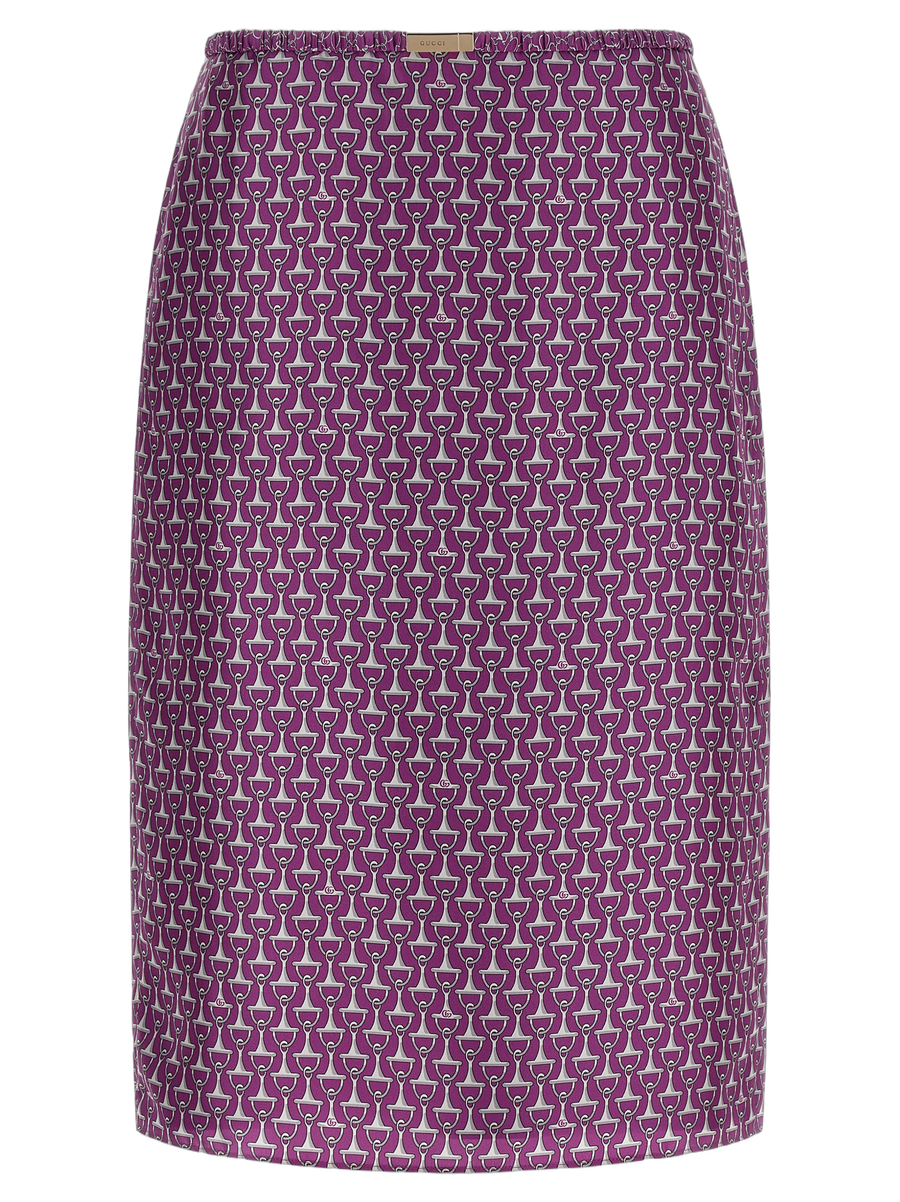 Gucci 100% silk skirt in purple