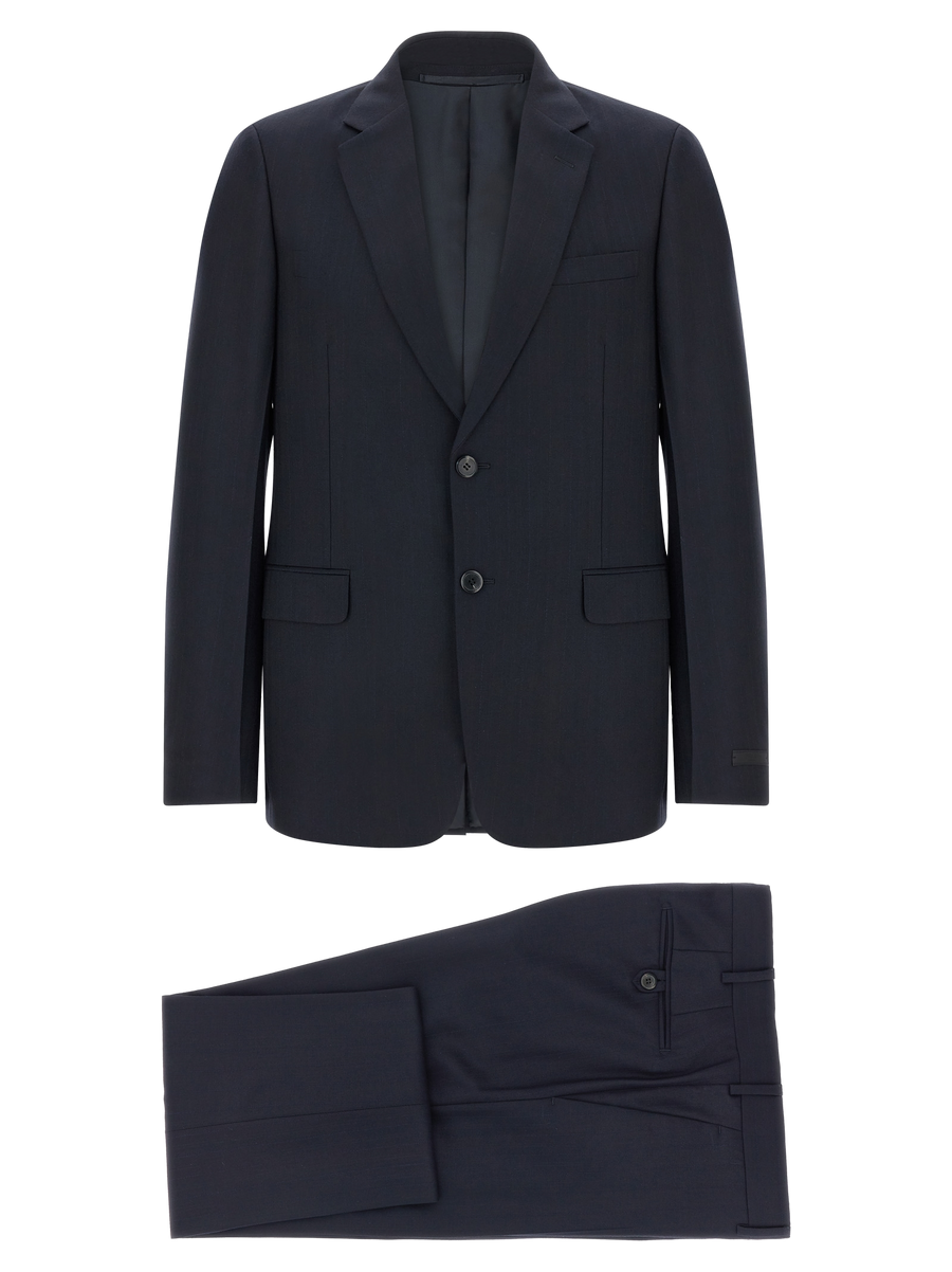 Blue Virgin Wool Two-Piece Suit