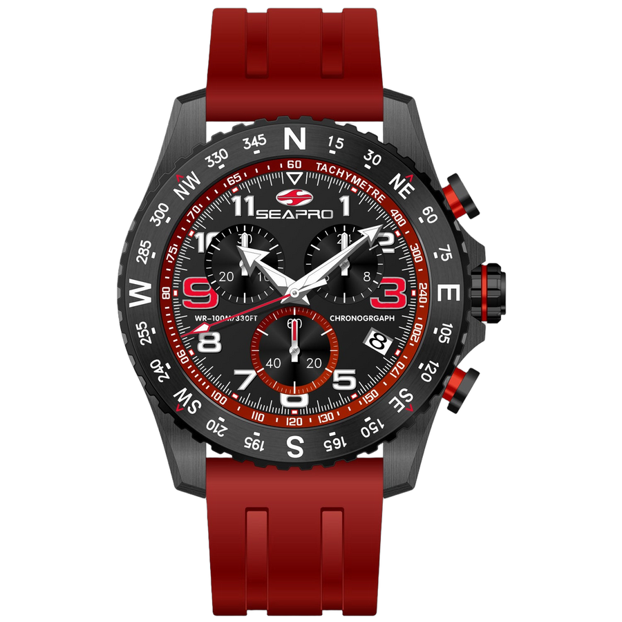 Seapro Stainless steel case watch in black