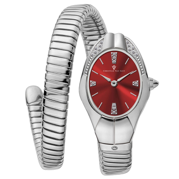 Christian Van Sant Stainless steel case watch in red