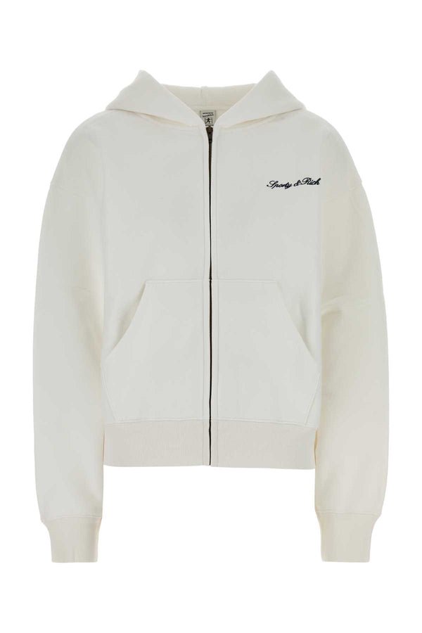 White Cotton Sweatshirt Whitelightnavy Exterior: Felpe