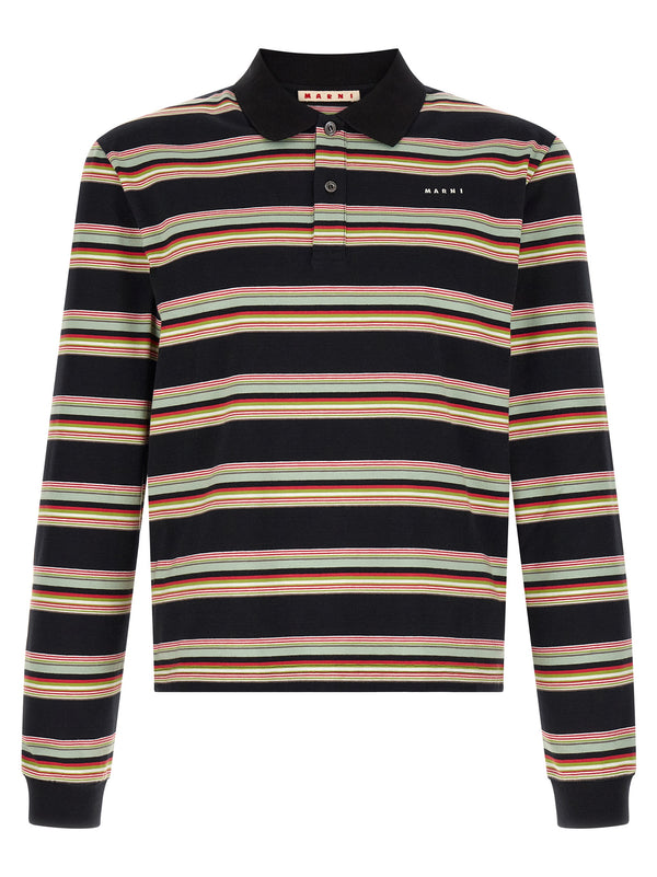 Marni 100% cotton polo shirt in black