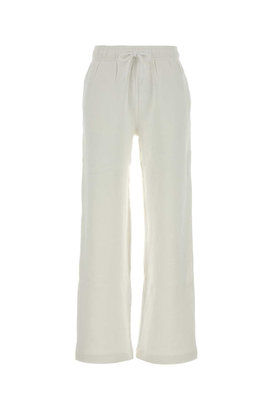 White Cotton Blend Joggers Exterior: Polyester Pantaloni
