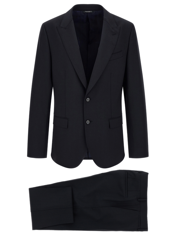 Blue Virgin Wool Two-Piece Suit