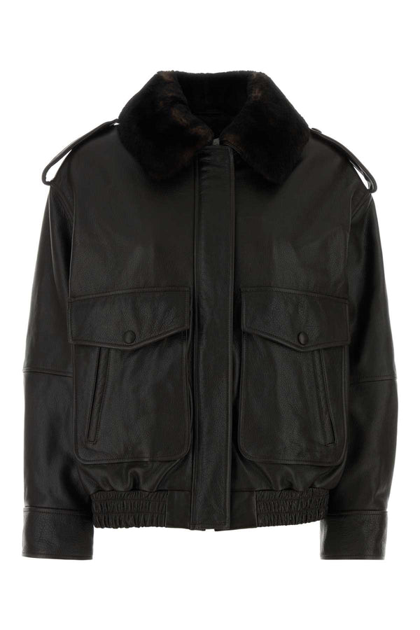 Dark Brown Leather Russo Jacket Coffeedarkbrown Giacche E Gilet