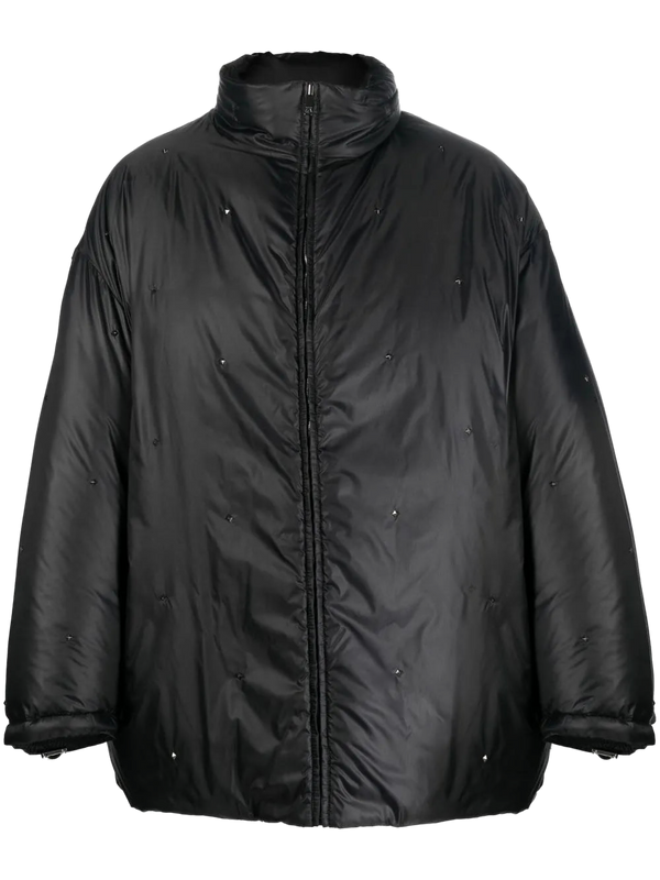 Valentino Down-feather filling with nylon exterior down jacket in black