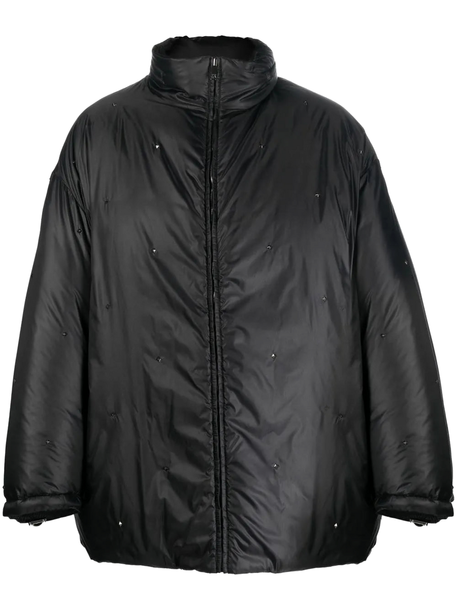 Valentino Down-feather filling with nylon exterior down jacket in black