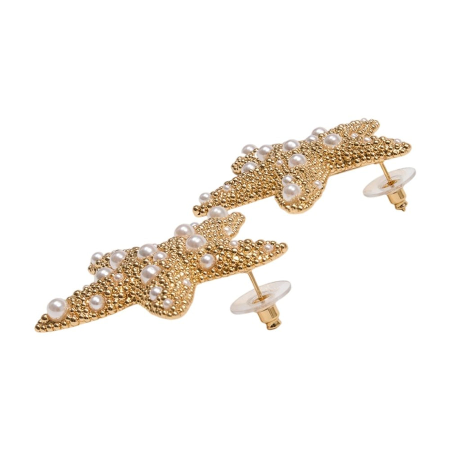 Self-Portrait metal earrings in gold