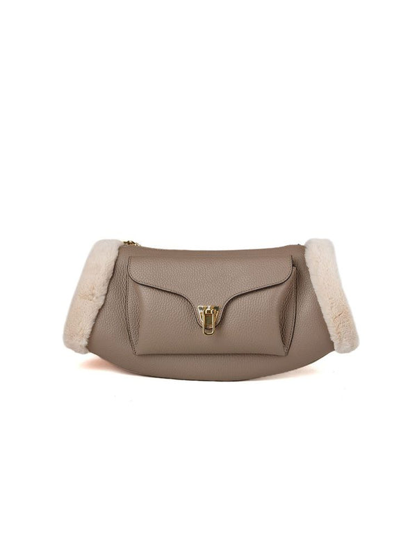 Coccinelle Cow leather crossbody bag in taupe