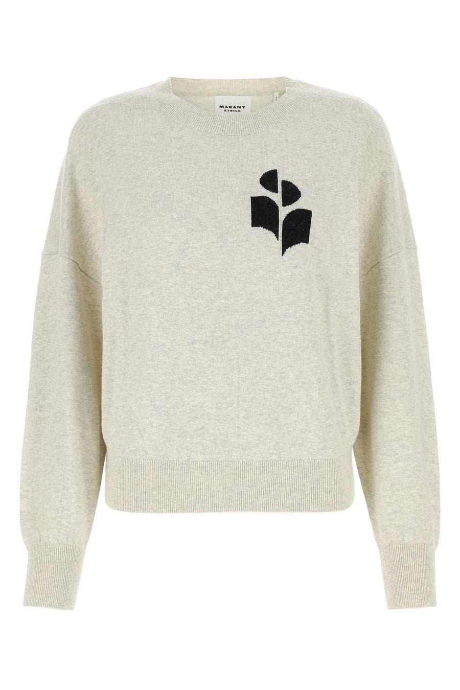 Melange Sand Cotton Blend Marisans Sweater Grey Exterior: Wool Maglieria