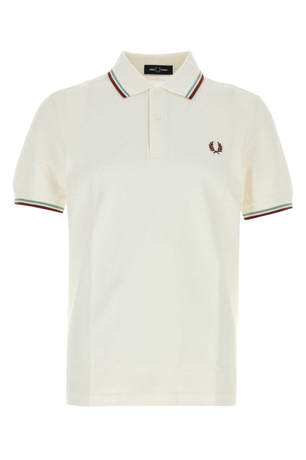 White Piquet Polo Shirt Snowwslvblbran Exterior: Cotton