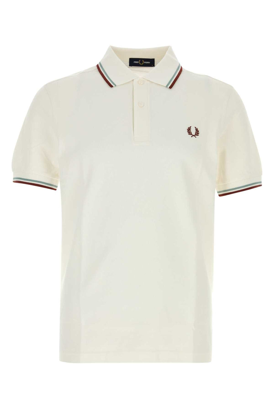 White Piquet Polo Shirt Snowwslvblbran Exterior: Cotton