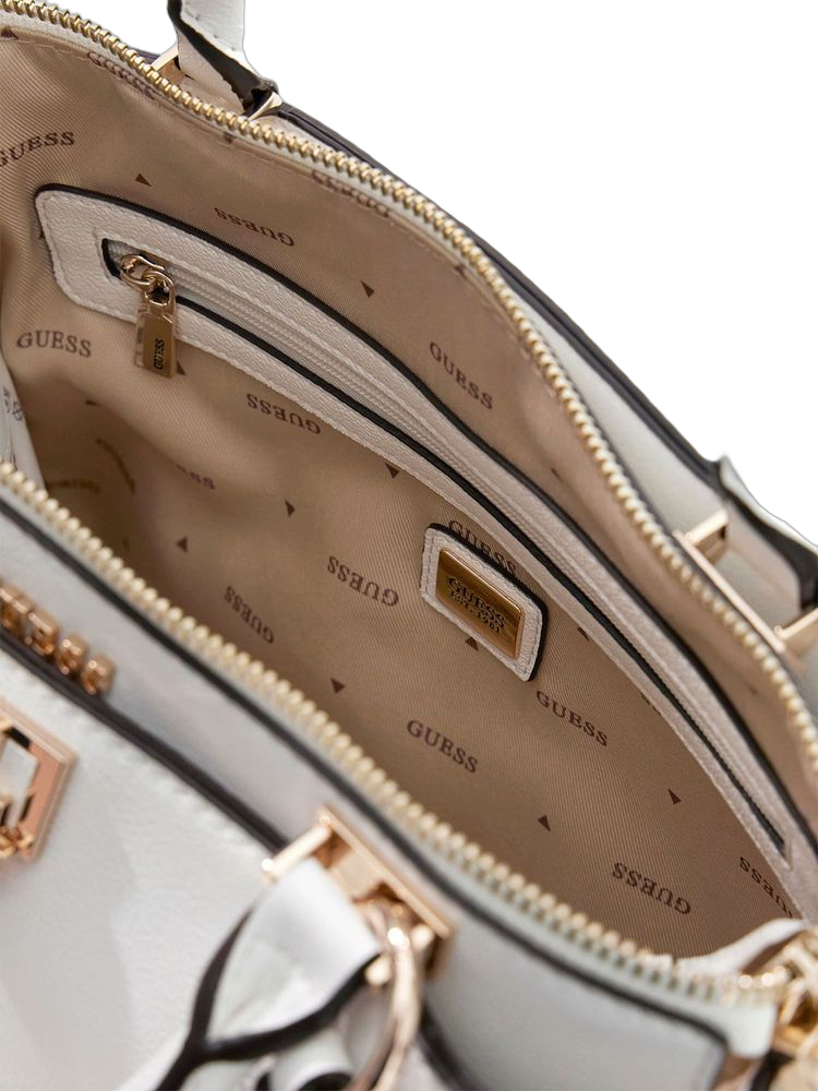 Guess 100% Polyurethane satchel bag in white