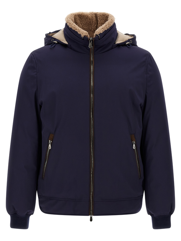 Blue Polyamide Full-Length Jacket Clothing