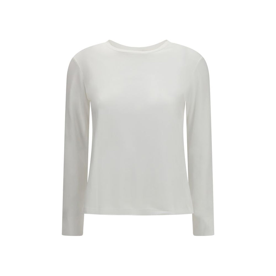 White Cotton Long Sleeve T-Shirt