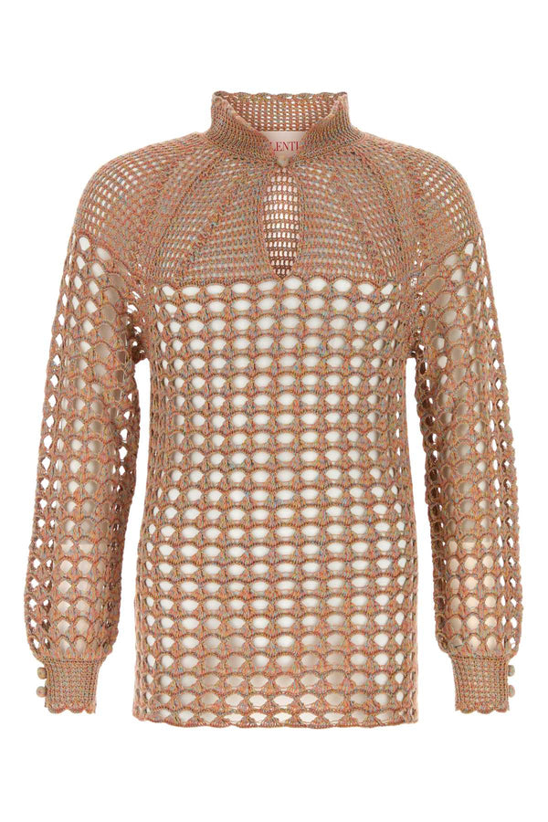 Valentino Garavani Collection 66% Linen sweater in beige