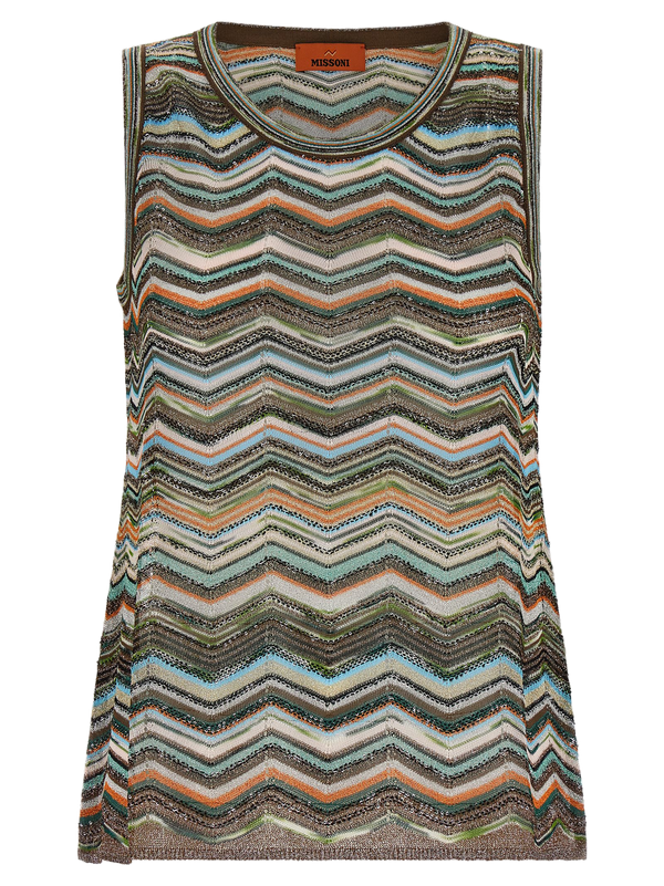 Missoni 76% viscose tank top in multicolor