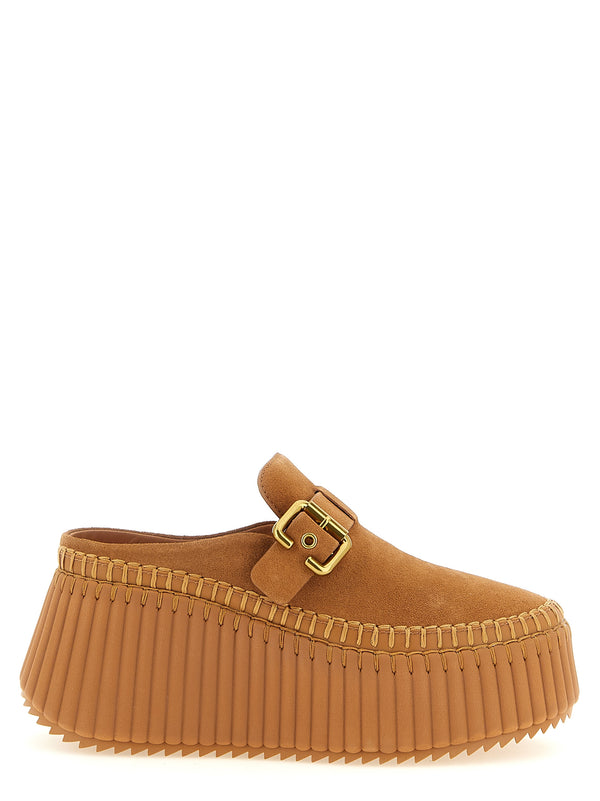 Chloé 100% calfskin leather sabot in beige