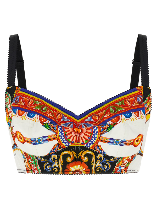 Dolce & Gabbana 75% cotton tank top in multicolor