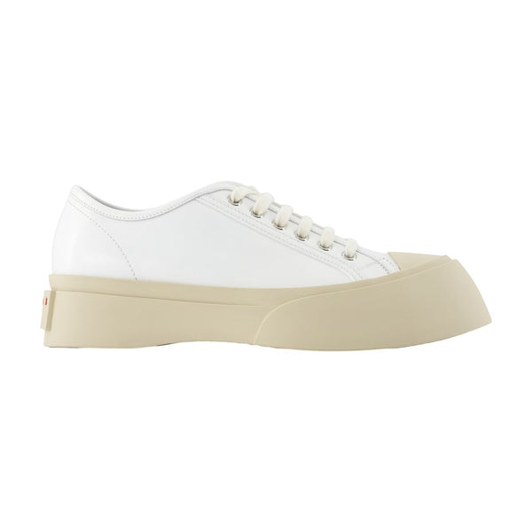 Marni calfskin sneaker in white
