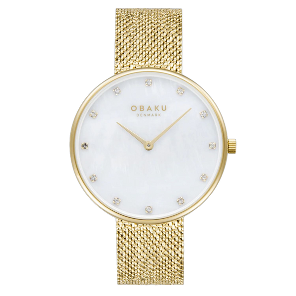 Obaku Stainless steel case watch in gold