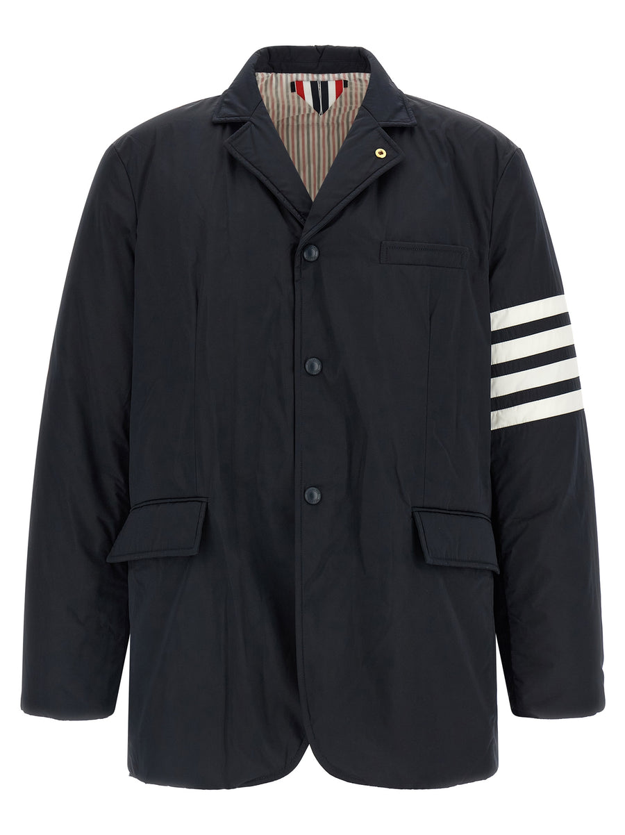 Blue Polyester Biker Jacket Clothing