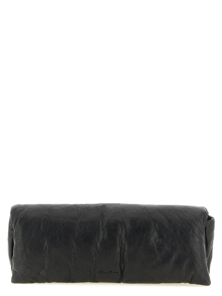 Rick Owens 100% lamb leather clutch in black