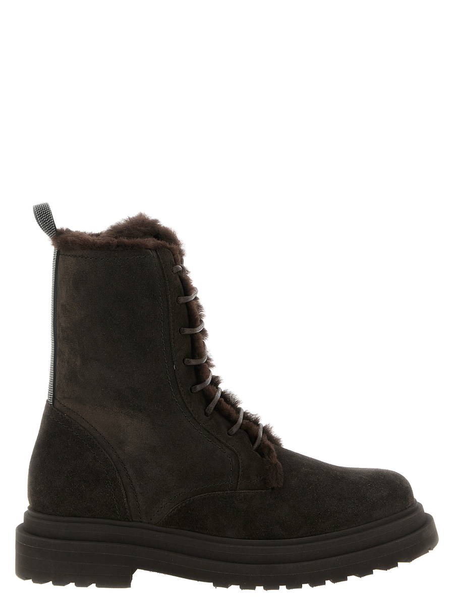 Brunello Cucinelli Suede upper boot in brown