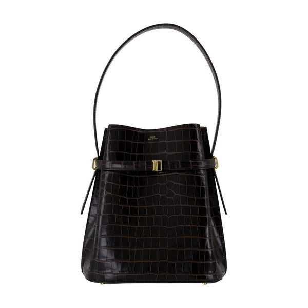 Toteme cowhide top handle bag in black