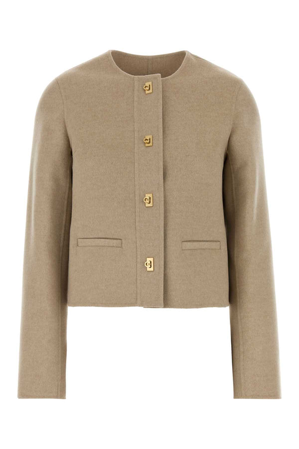 Sand Wool Blend Blazer Chateaumelange Maglieria