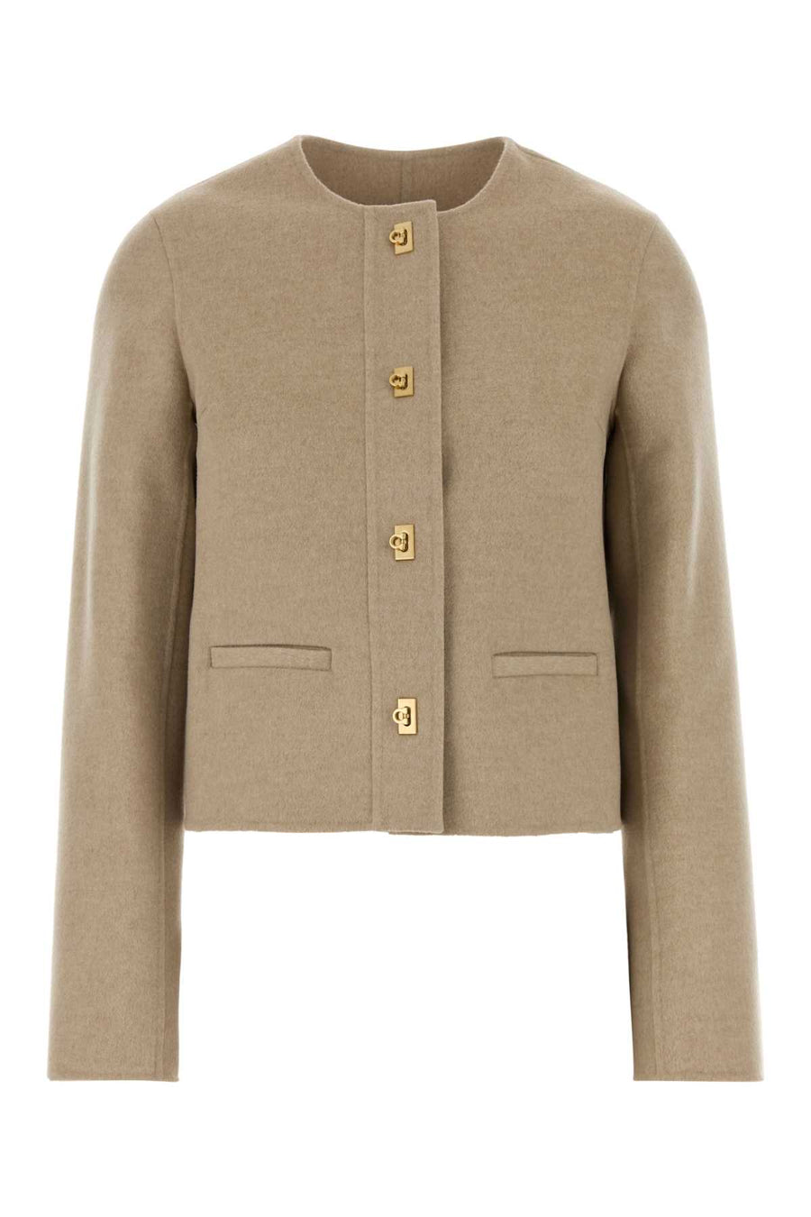 Sand Wool Blend Blazer Chateaumelange Maglieria