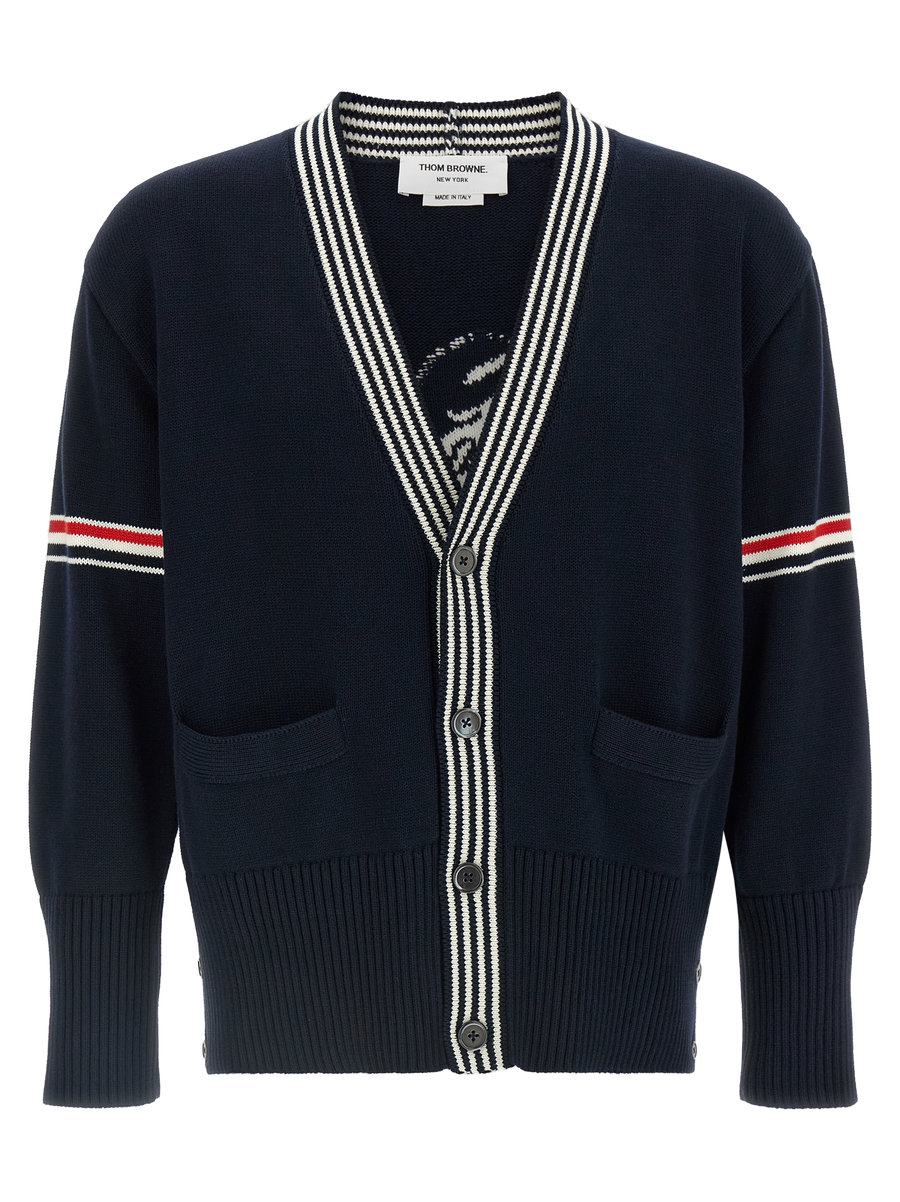 Blue Cotton Cardigan Clothing