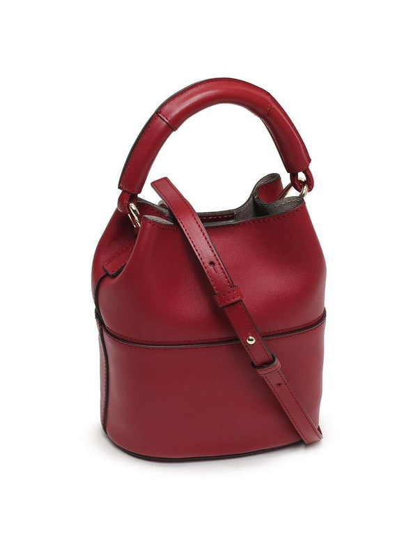 Furla 100% Leather bucket bag in red
