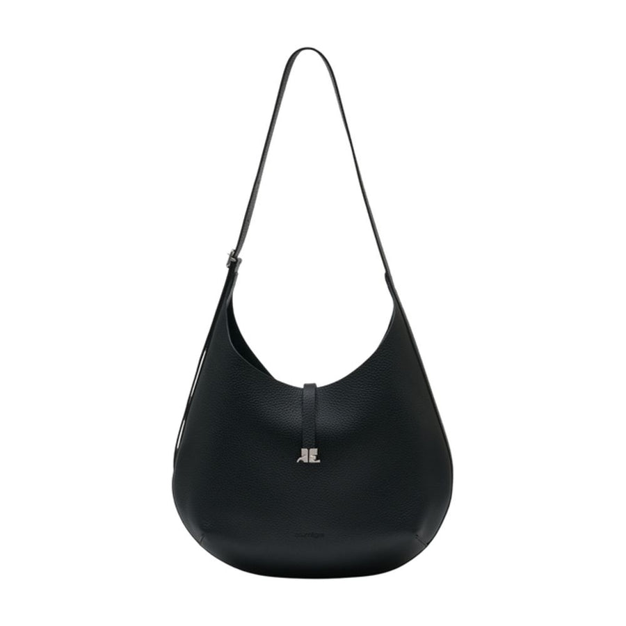 Courreges Leather shoulder bag in black