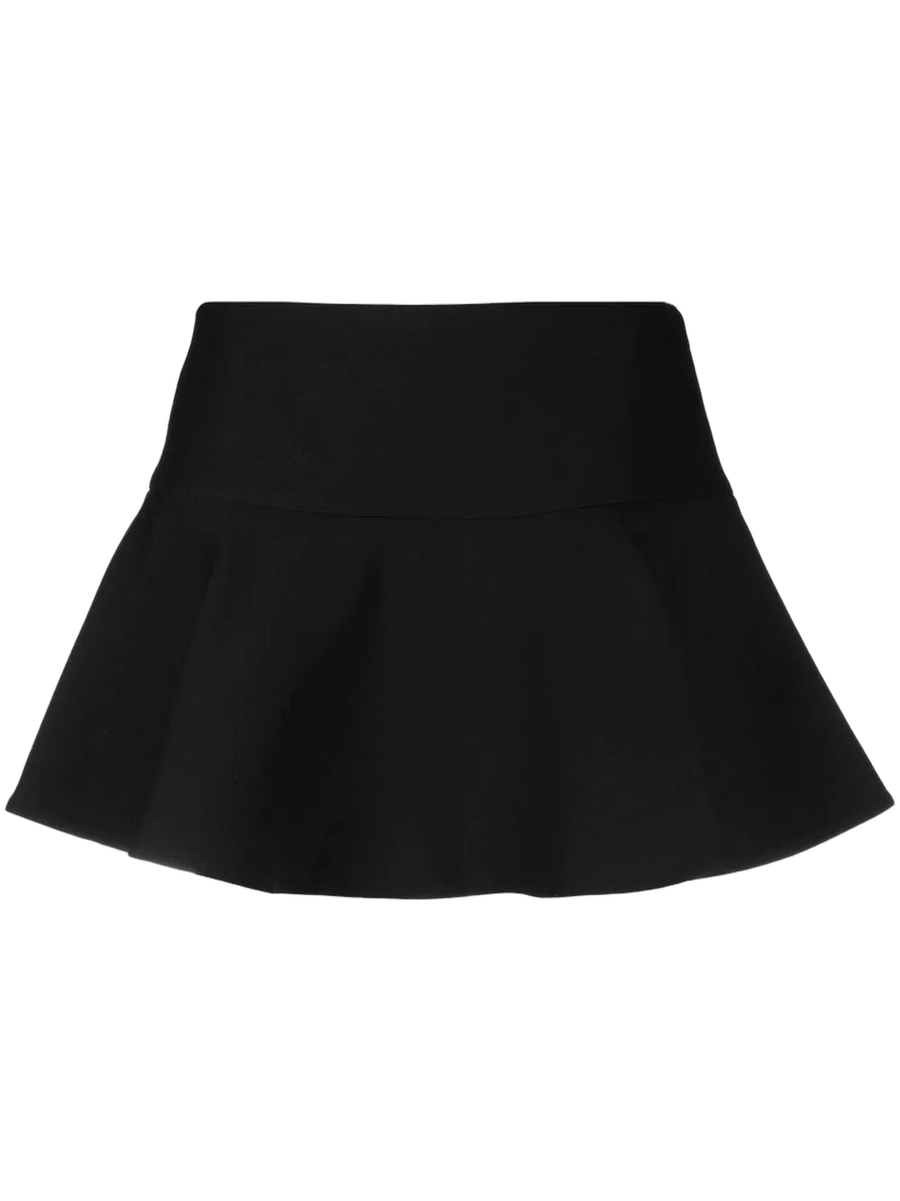 Valentino stretch virgin wool-silk blend mini skirt in black