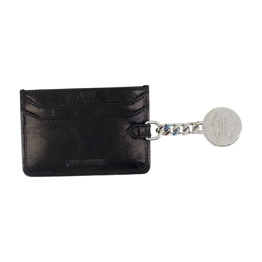 Zadig & Voltaire calfskin card case in black