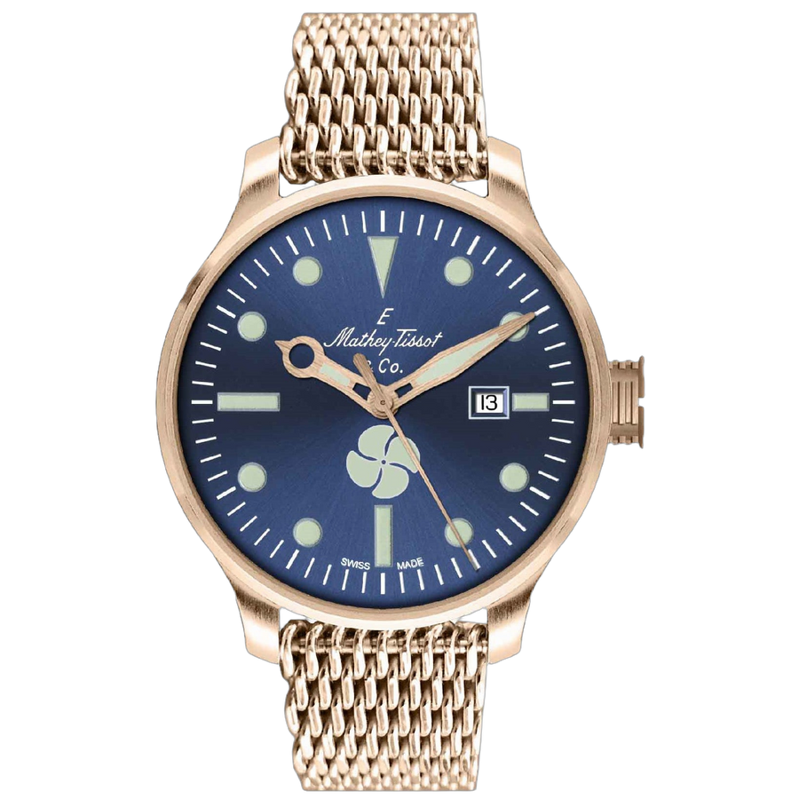 Mathey Tissot Stainless steel watch in blue