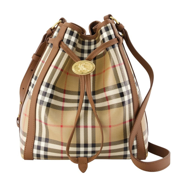 Ll Small Drawstring Crossbody - Burberry Cotton Beige Bags / Crossbodies