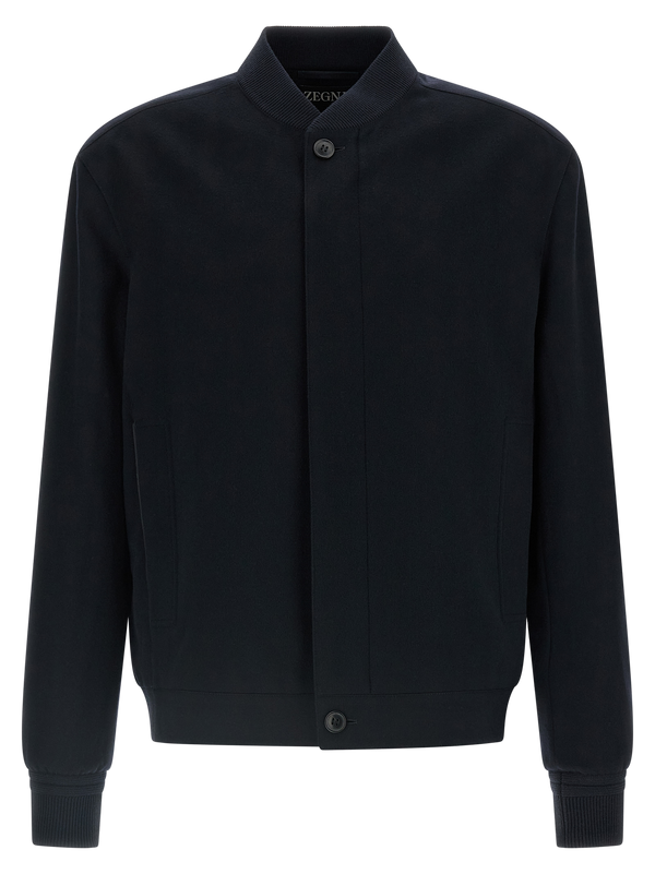 Blue Cashmere Bomber Clothing